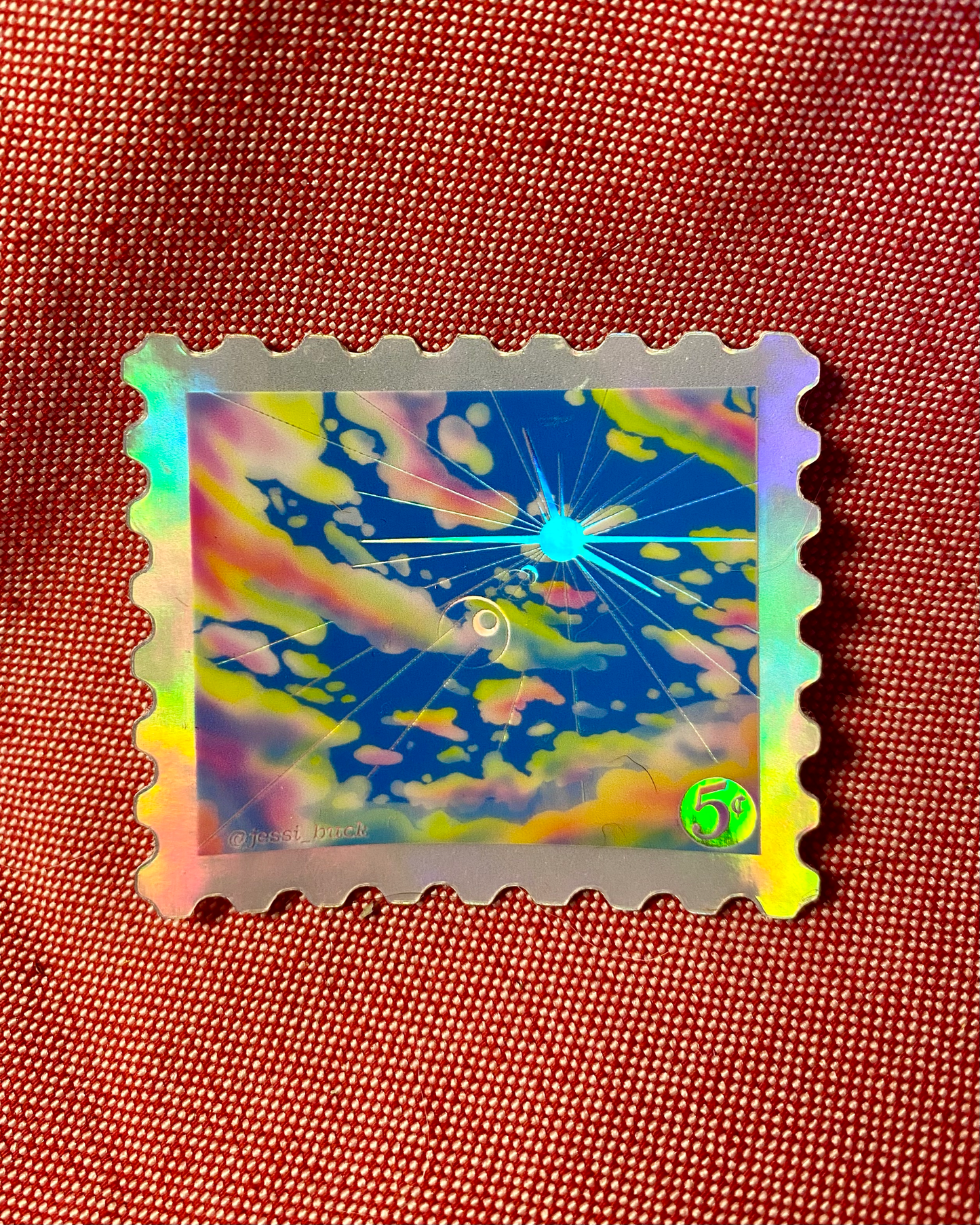 Sunburst Stamp Holographic sticker