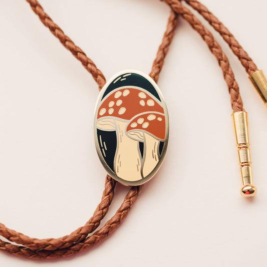 mushroom bolo tie