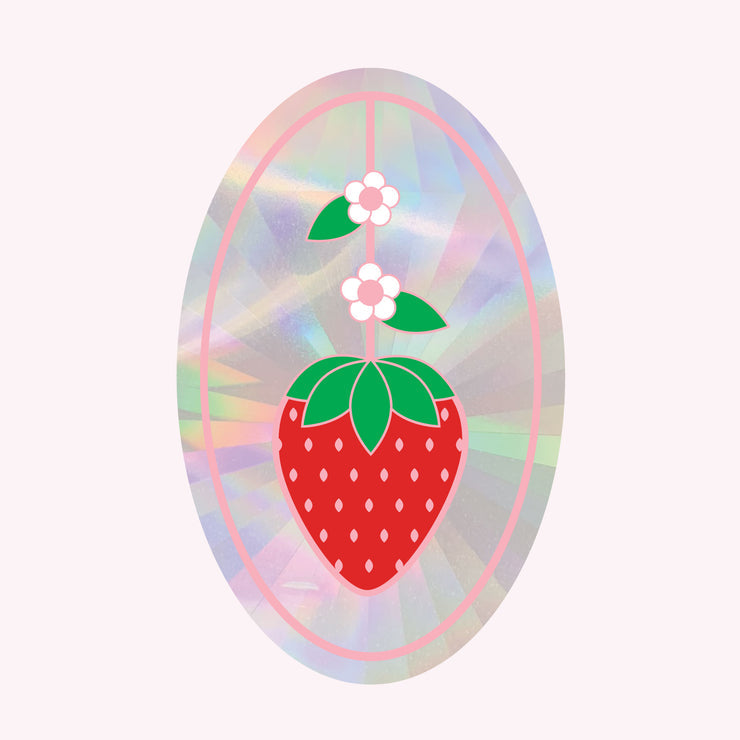 strawberry sun catcher decal