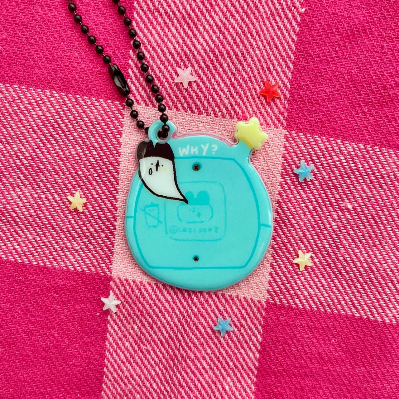Tamagotchi Ghost keychain