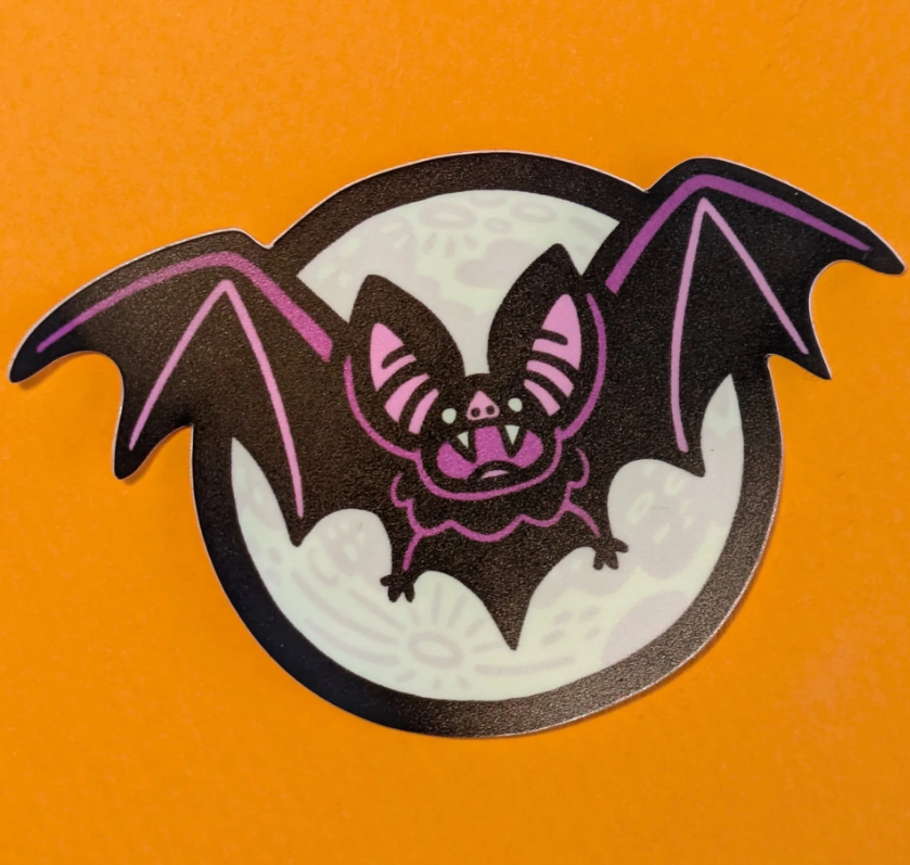 Bat glow in the dark sticker