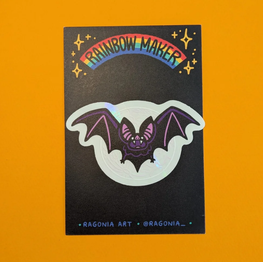 Bat rainbow maker sticker
