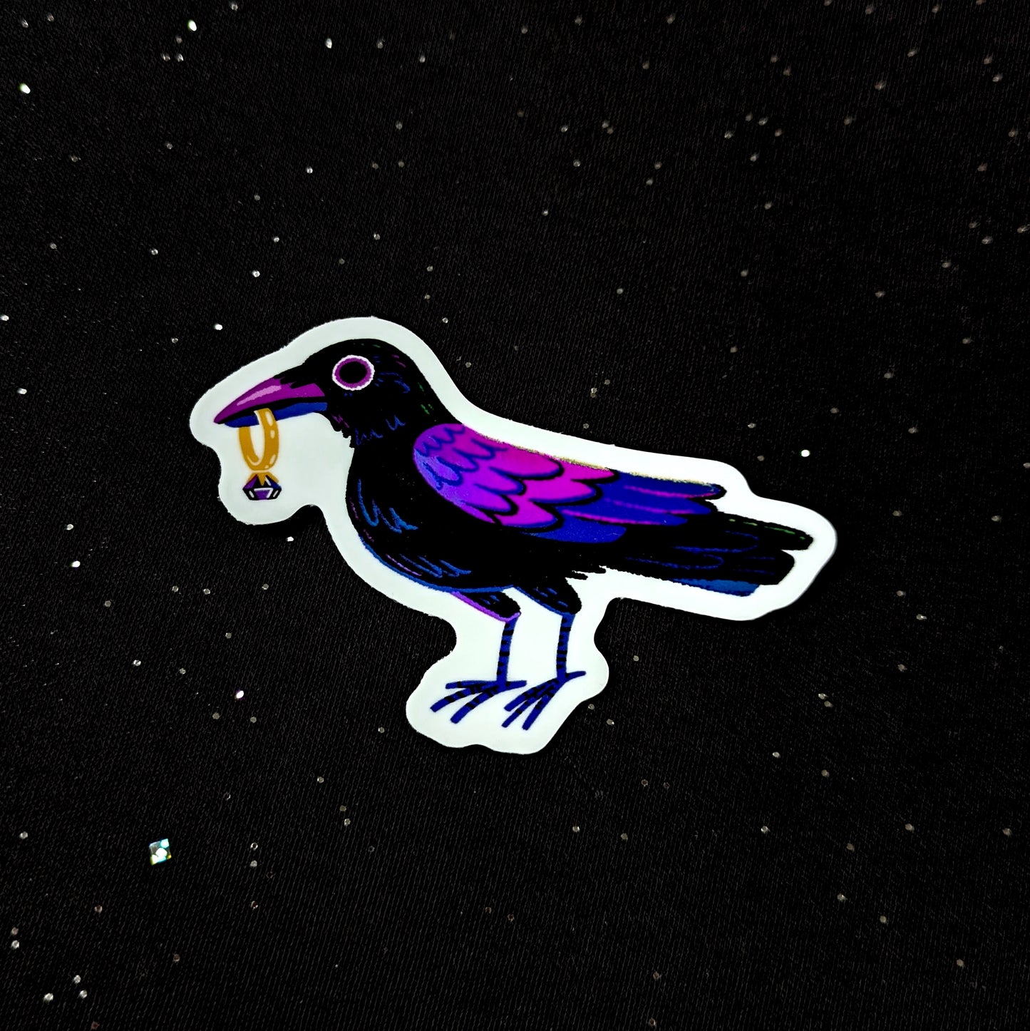 crow holo sticker