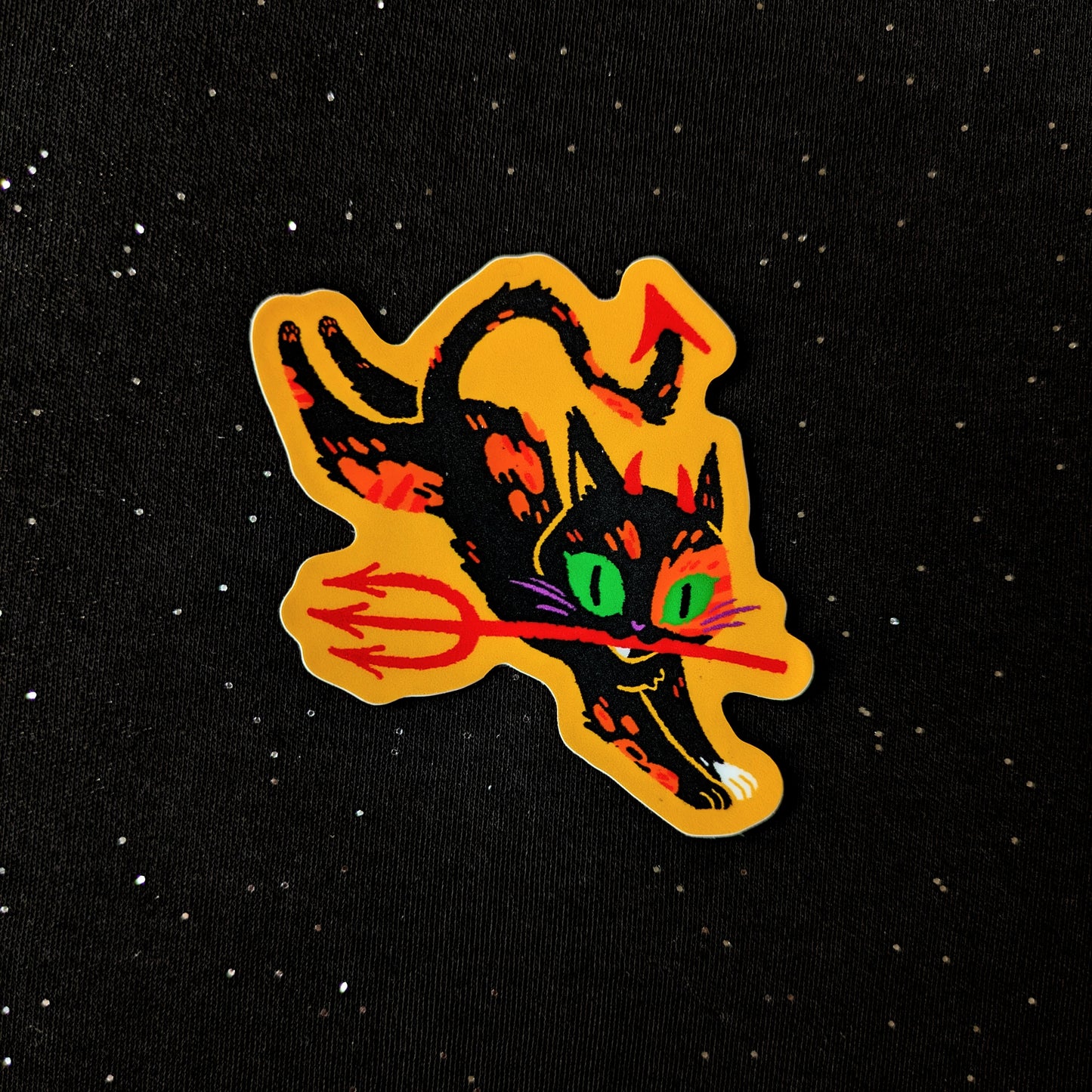 Devil Tortie Cat Sticker