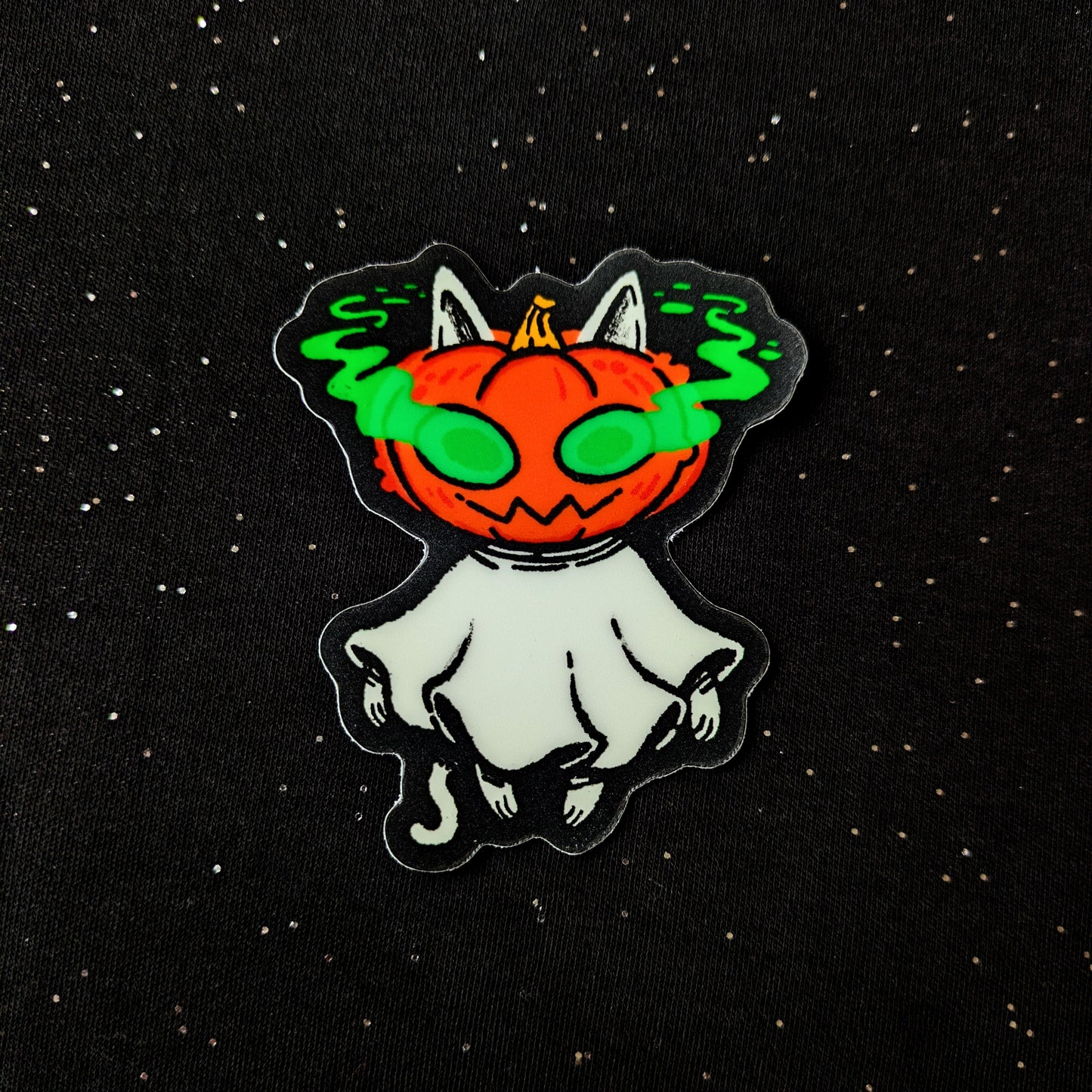 Haunted Cat Holographic Sticker