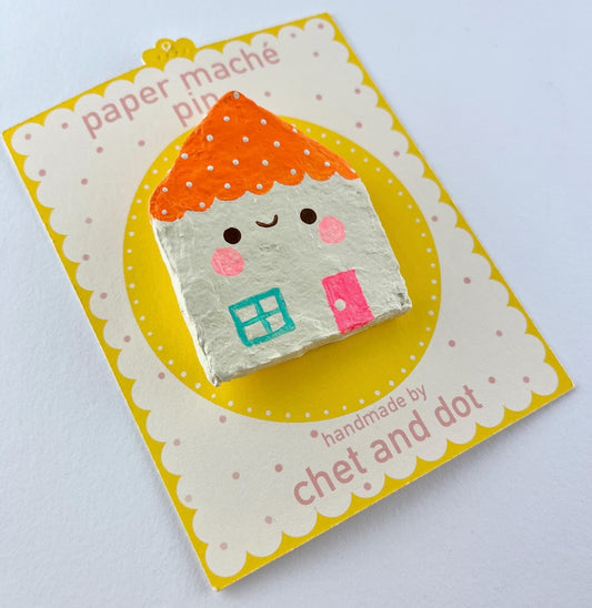 Happy House brooch