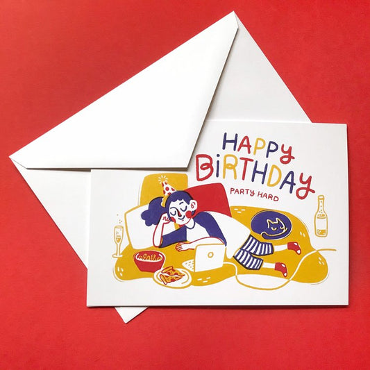 Party Hard Birthday Card
