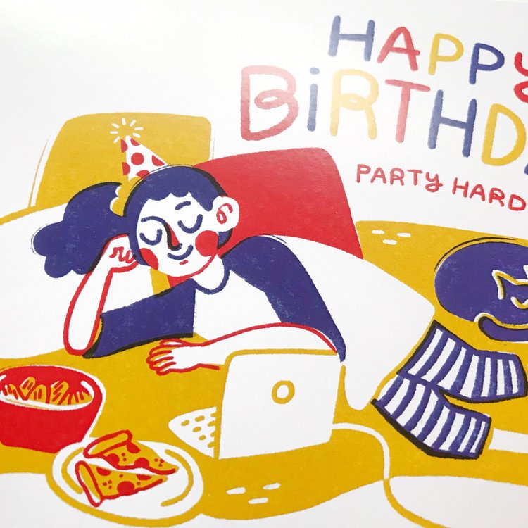 Party Hard Birthday Card