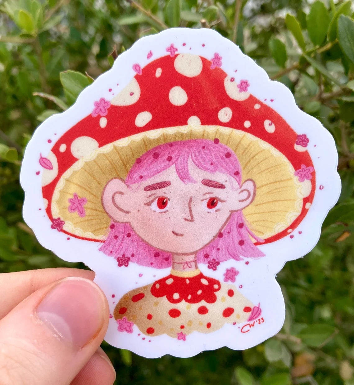 Red Mushroom Girl sticker