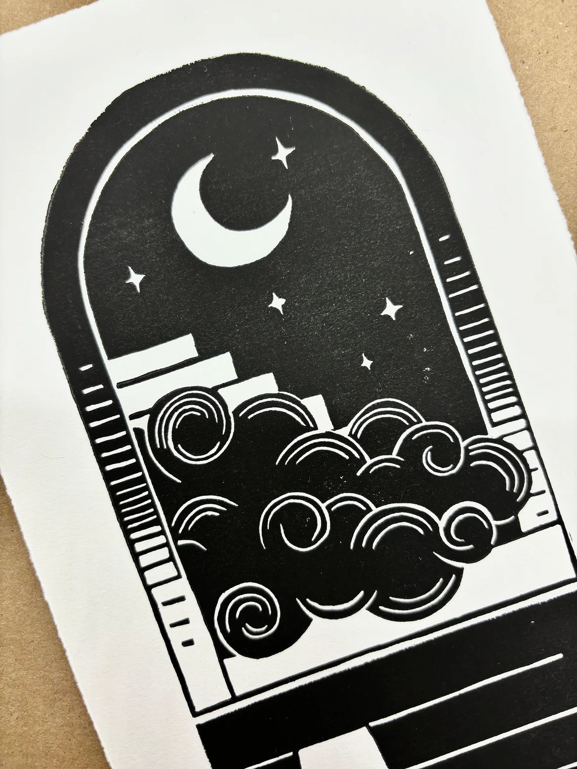 Mystical Reflection Linocut Print