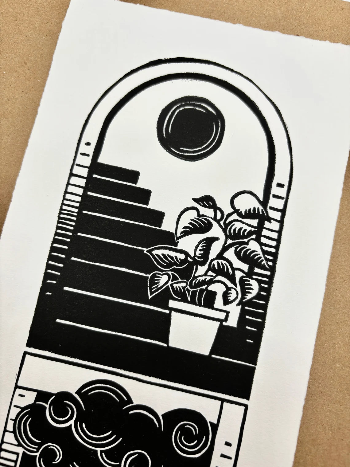 Mystical Reflection Linocut Print