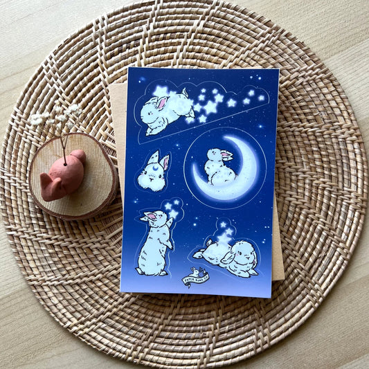 Moon and Star Buns sticker sheet