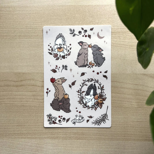 Autumn Fruit Buns sticker sheet