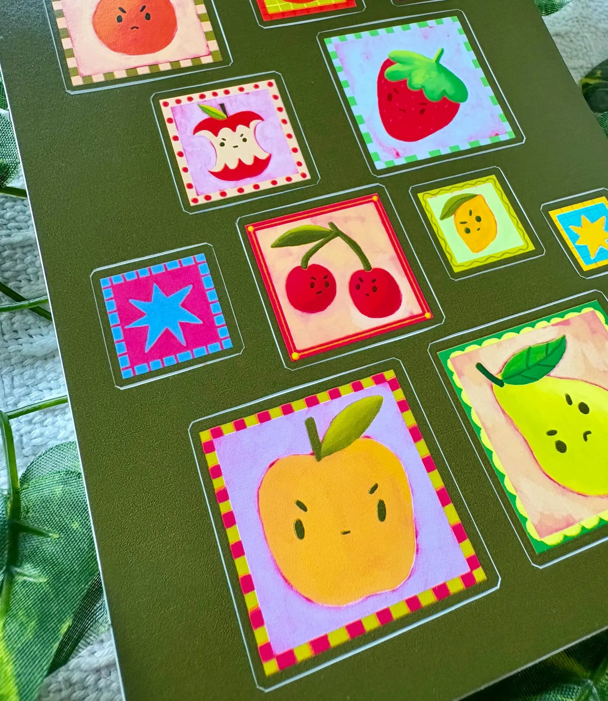 Angry Fruit sticker sheet