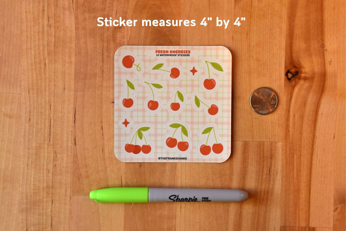 Mini Cherry Waterproof Sticker Sheet