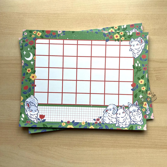 Flower Fields Buns blank calendar pad