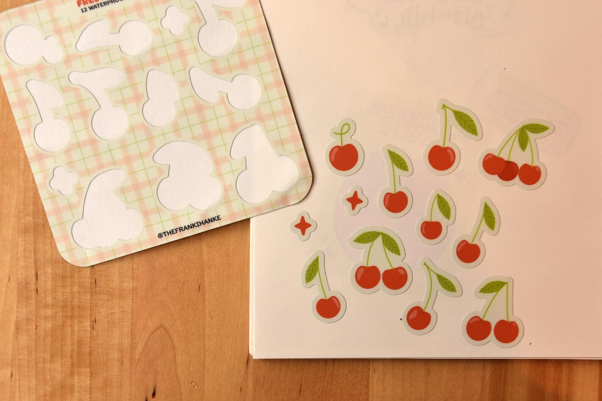 Mini Cherry Waterproof Sticker Sheet