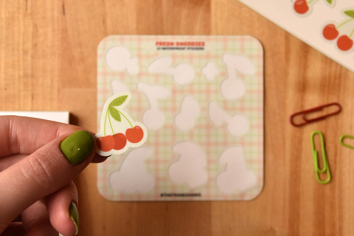Mini Cherry Waterproof Sticker Sheet