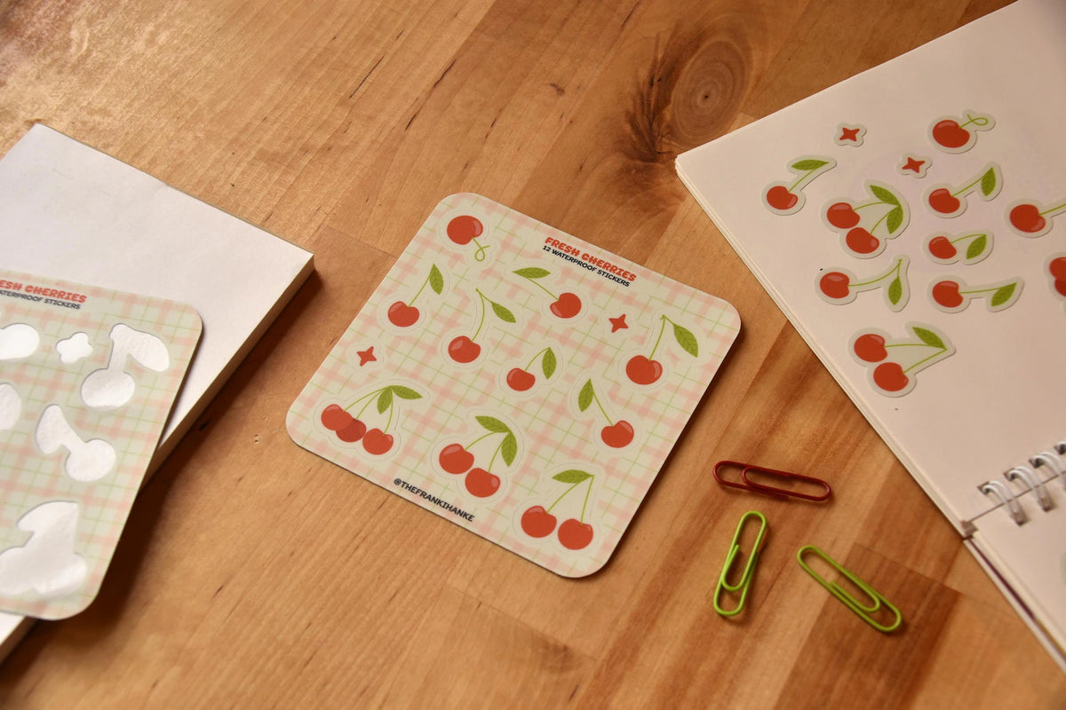 Mini Cherry Waterproof Sticker Sheet