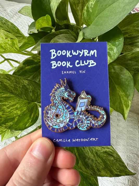 Bookwyrm Book Club enamel pin