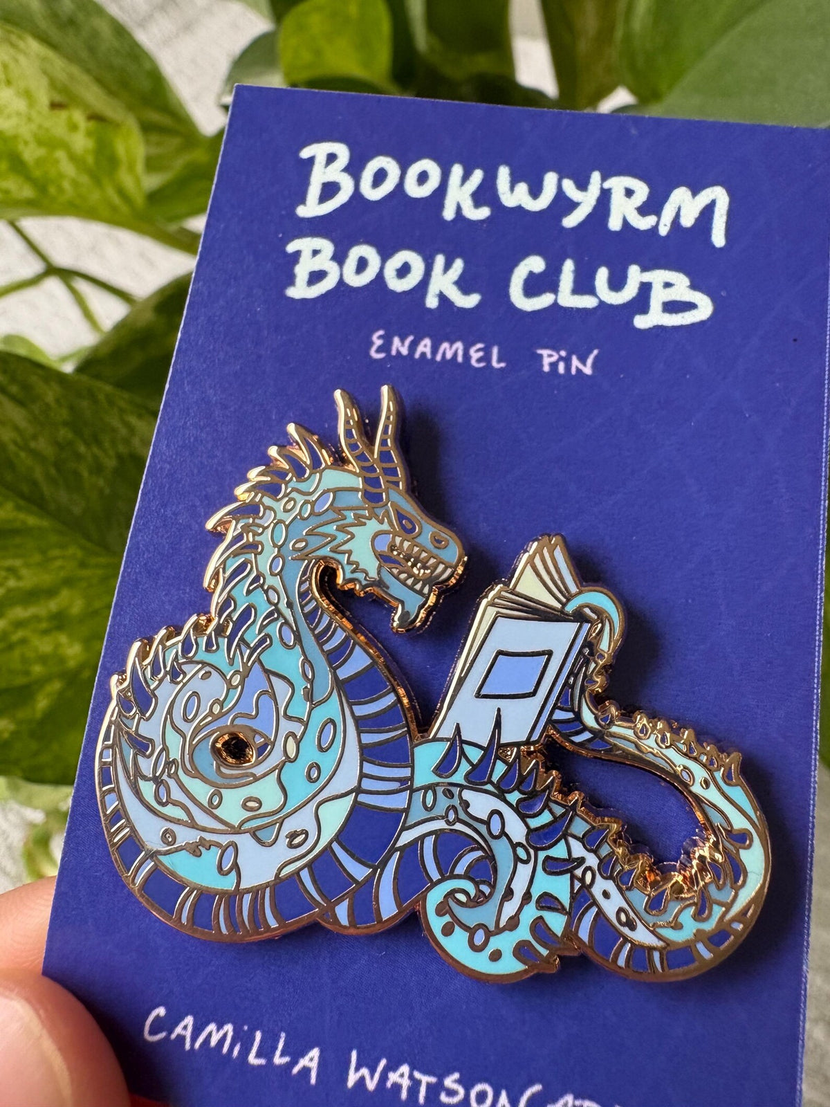 Bookwyrm Book Club enamel pin