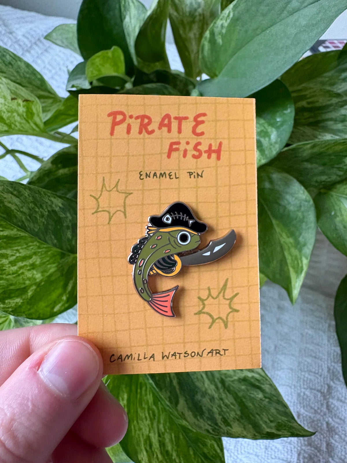 Pirate Fish enamel pin