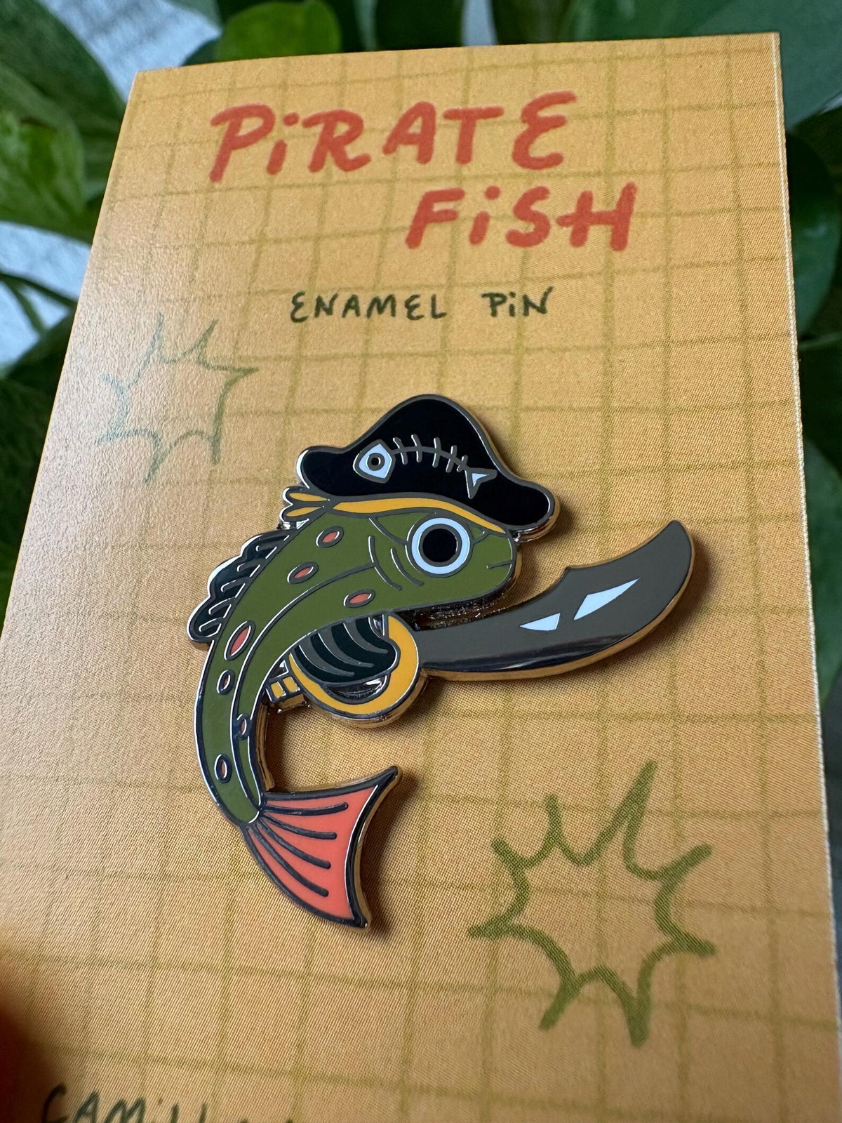 Pirate Fish enamel pin