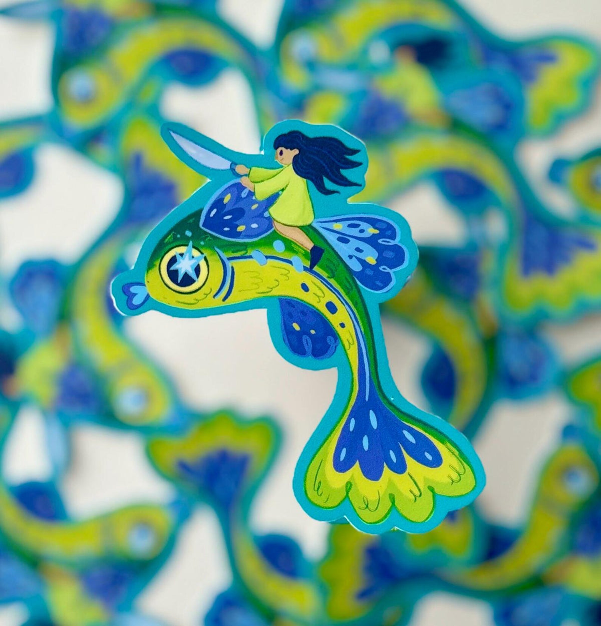 Fish Rider sticker