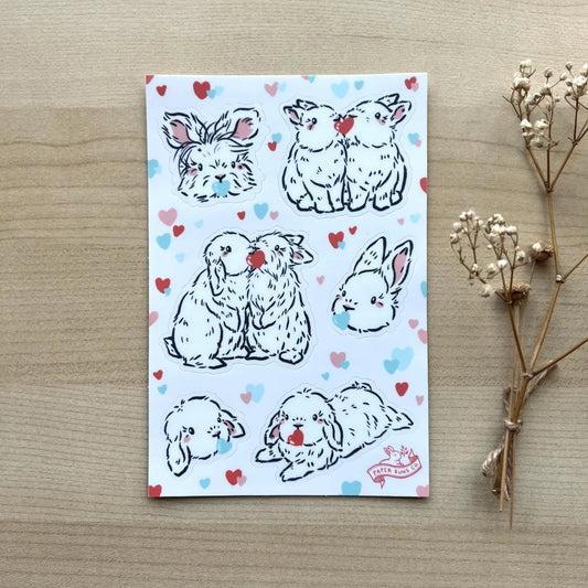 Heart Kiss Buns sticker sheet