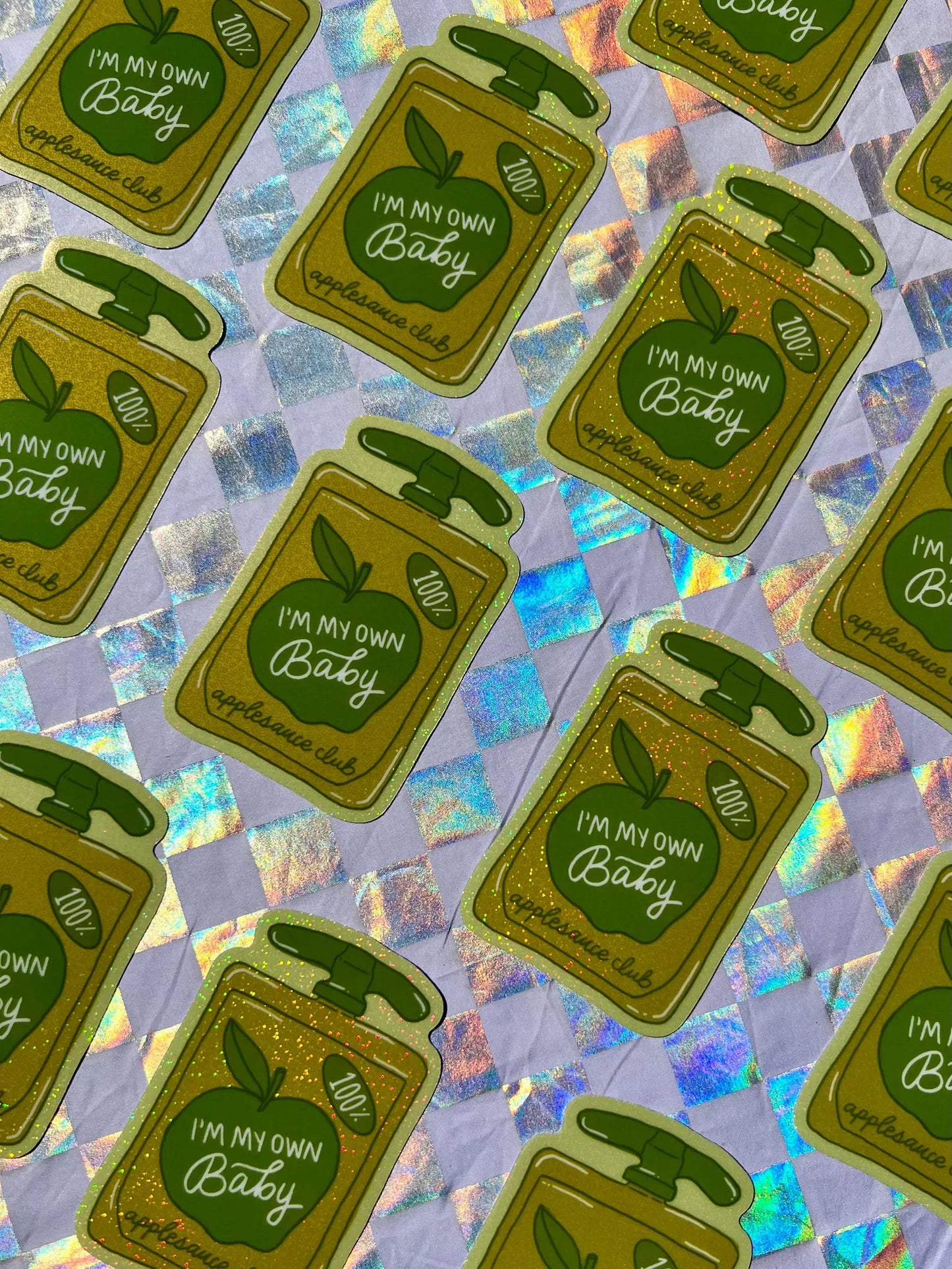 Applesauce Club glitter sticker
