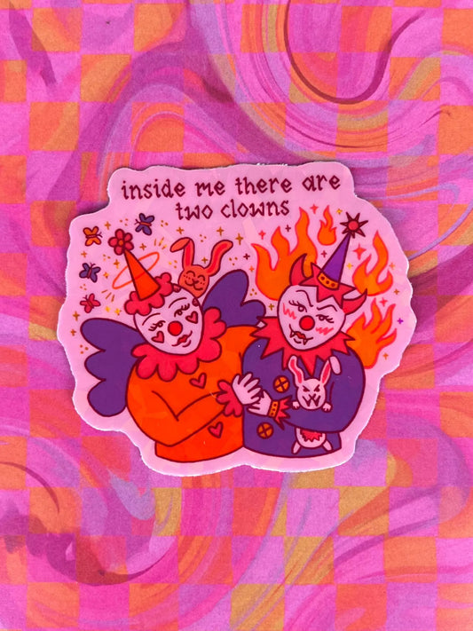 Clowncore holo sticker