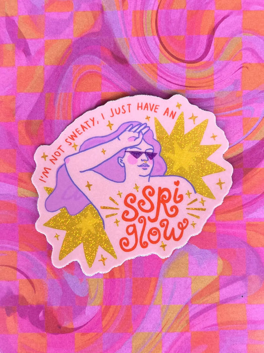 SSRI Glow glitter sticker