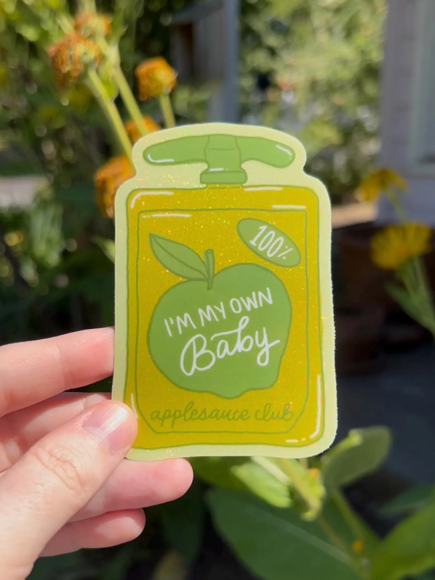 Applesauce Club glitter sticker