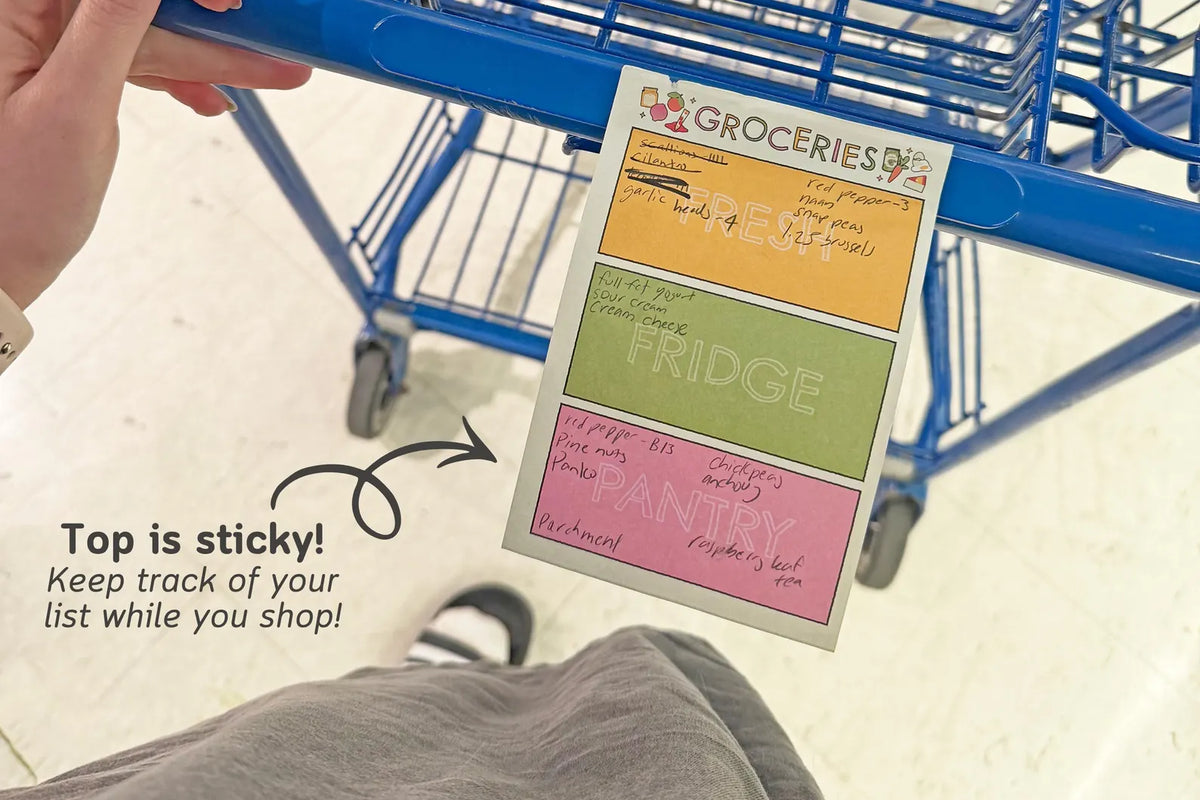 Freeform Grocery List 4x6 Sticky Notepad