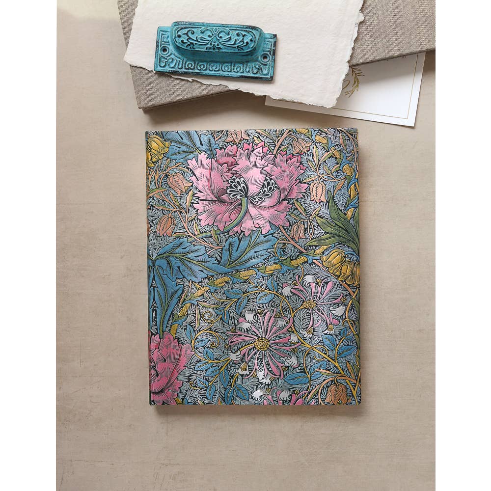 Paperblanks Morris Pink Honeysuckle Lined Hardcover Notebook
