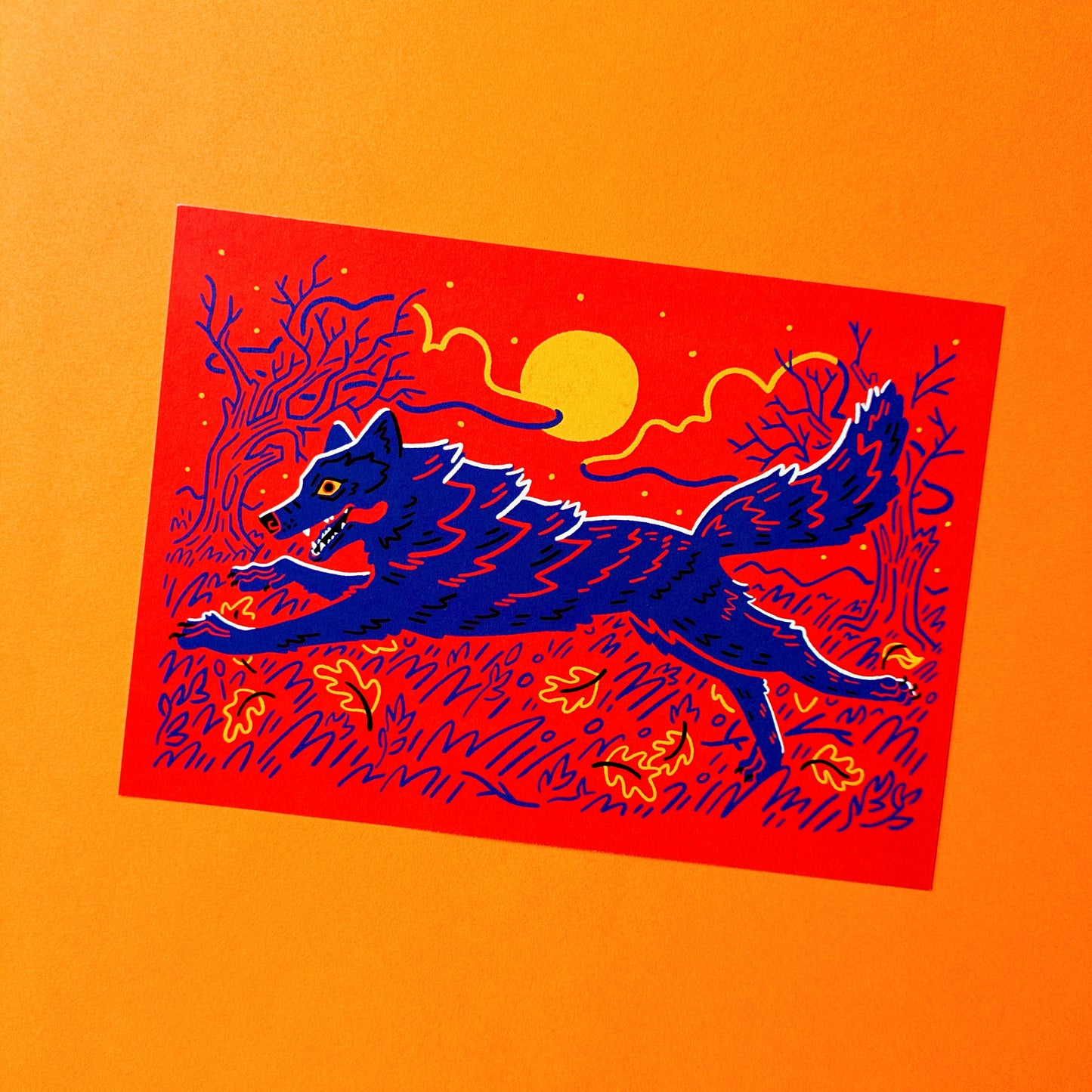 Running Wolf 5x7" Print