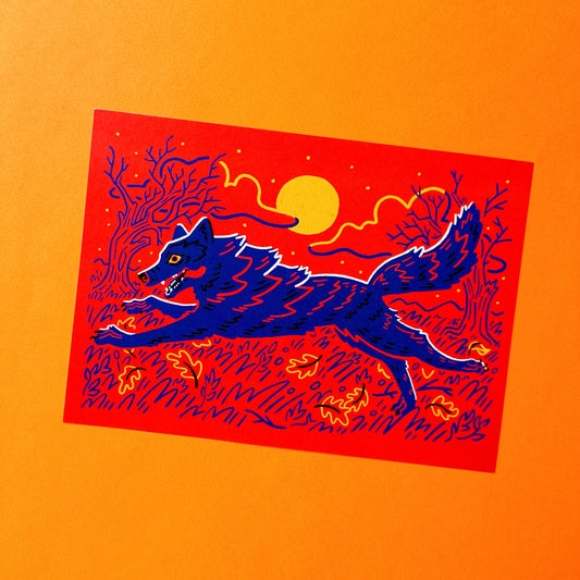 Running Wolf 5x7" Print