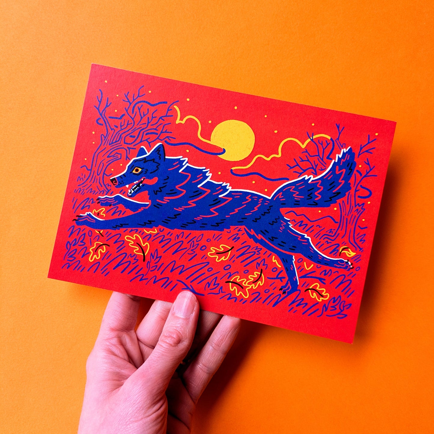 Running Wolf 5x7" Print