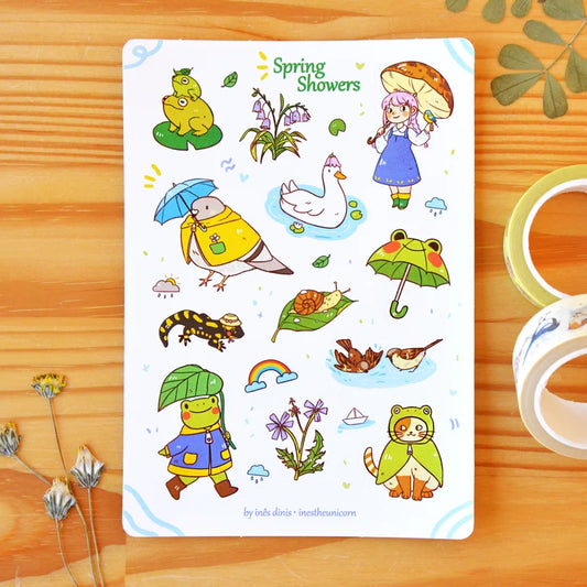 spring showers sticker sheet