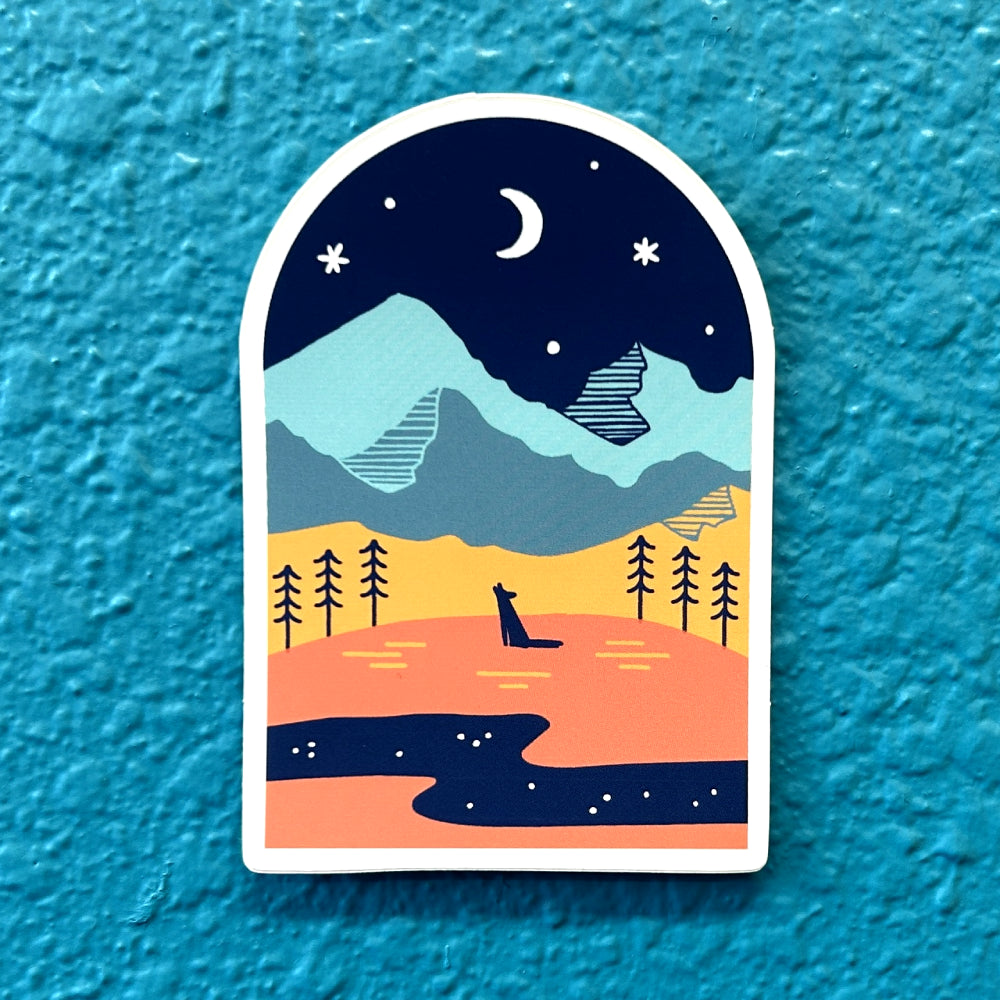 Coyote Landscape Sticker