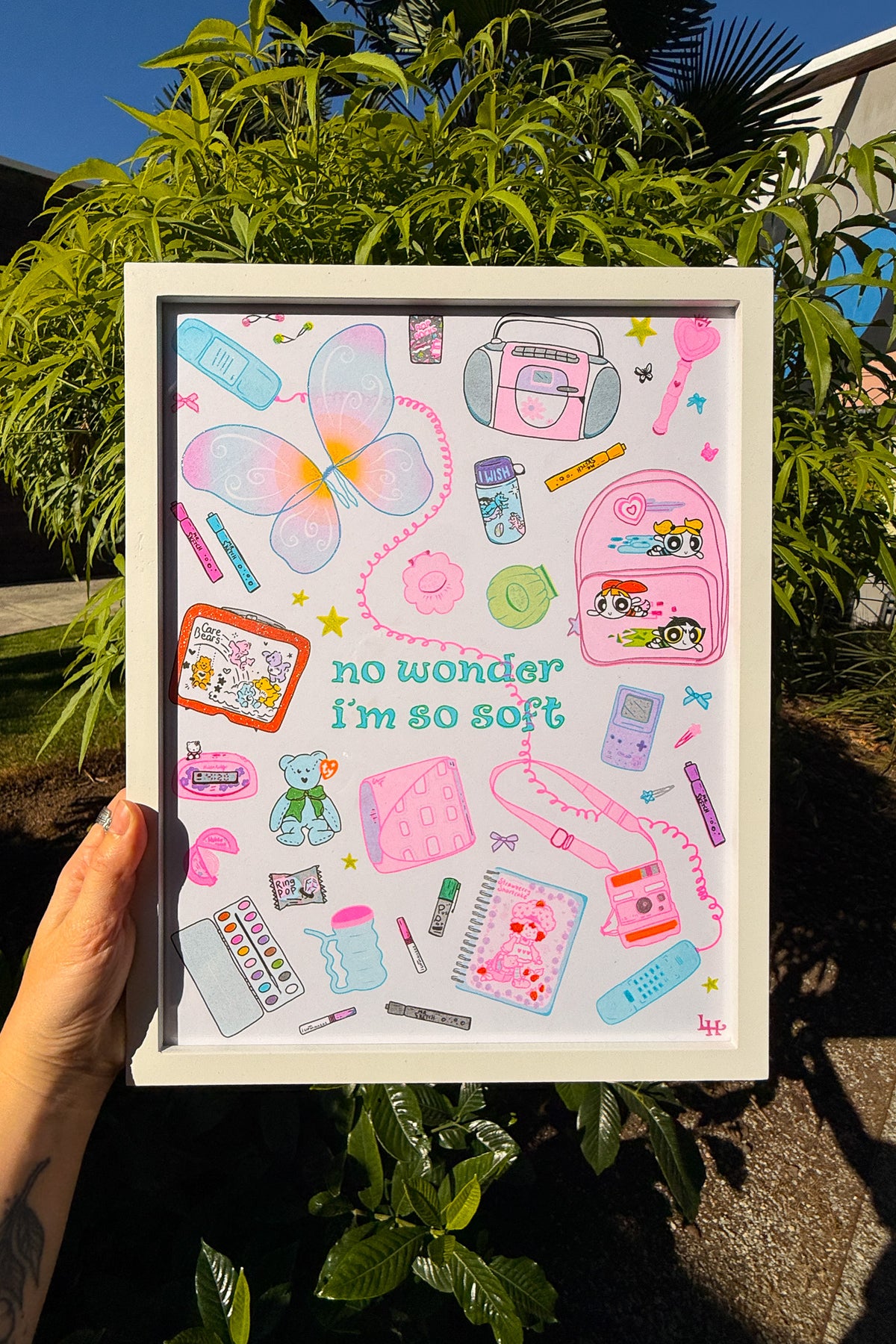 framed 90's wonder risograph print