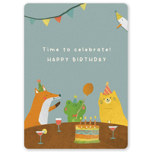 Animal Party Birthday Postcard