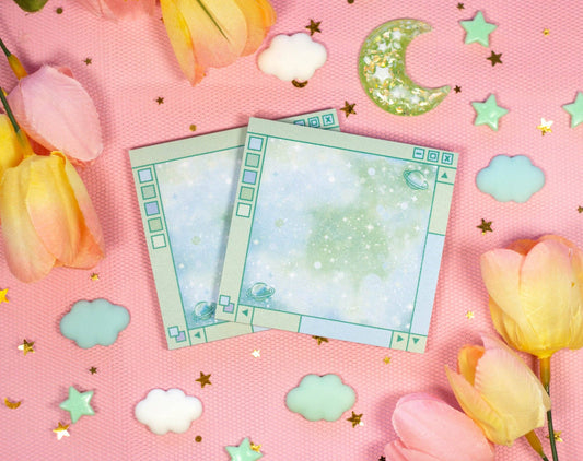 Green Galaxy Popup Sticky Notes