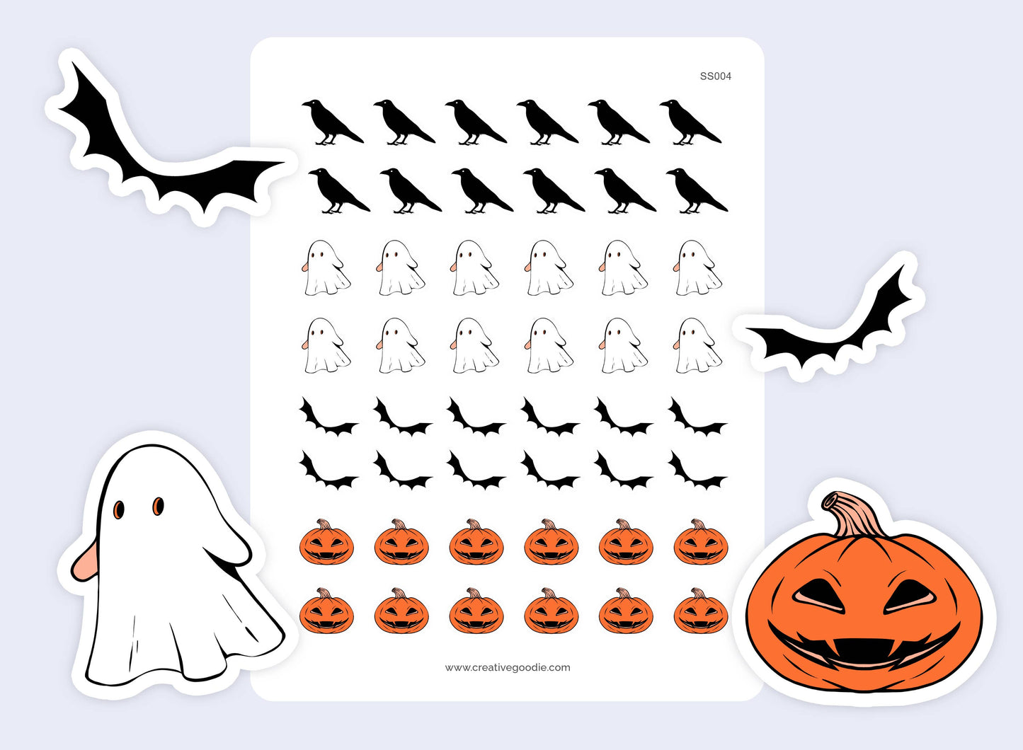 Halloween sticker sheet, Spooky Halloween sticker pack