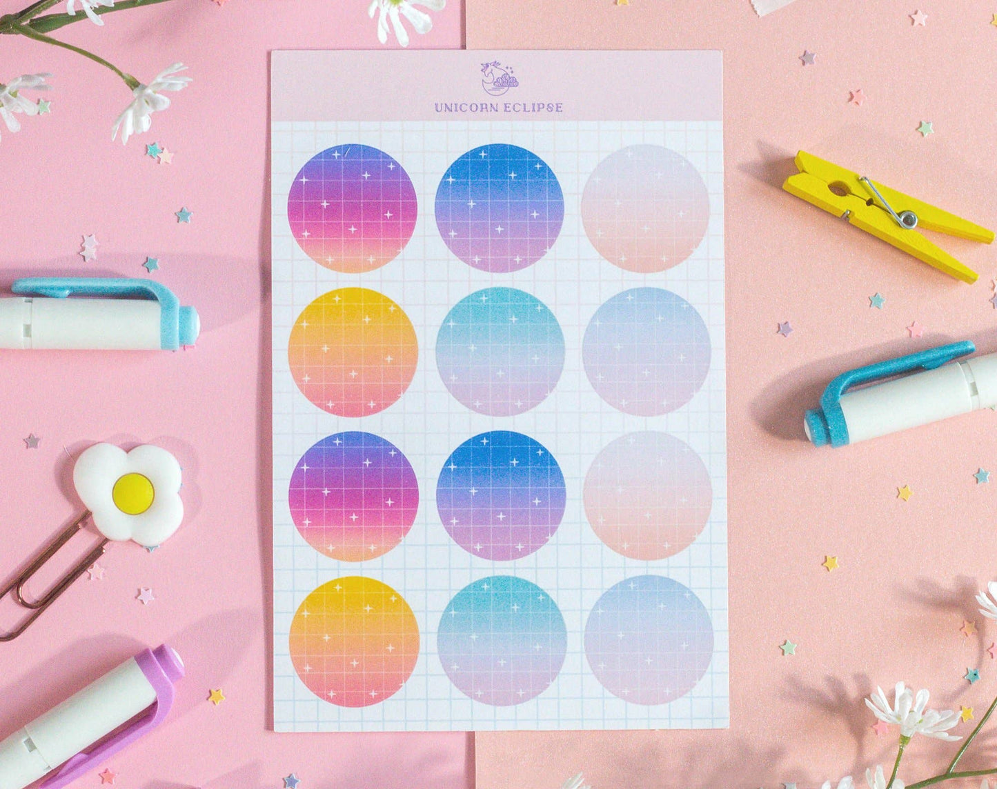 Gradient Circles Sticker Sheet