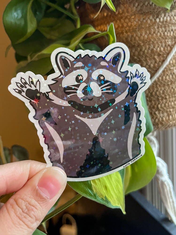 Sparkle Raccoon Sticker