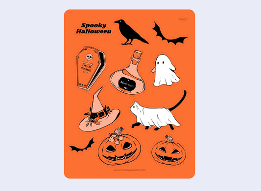 Halloween sticker sheet, Spooky Halloween sticker pack