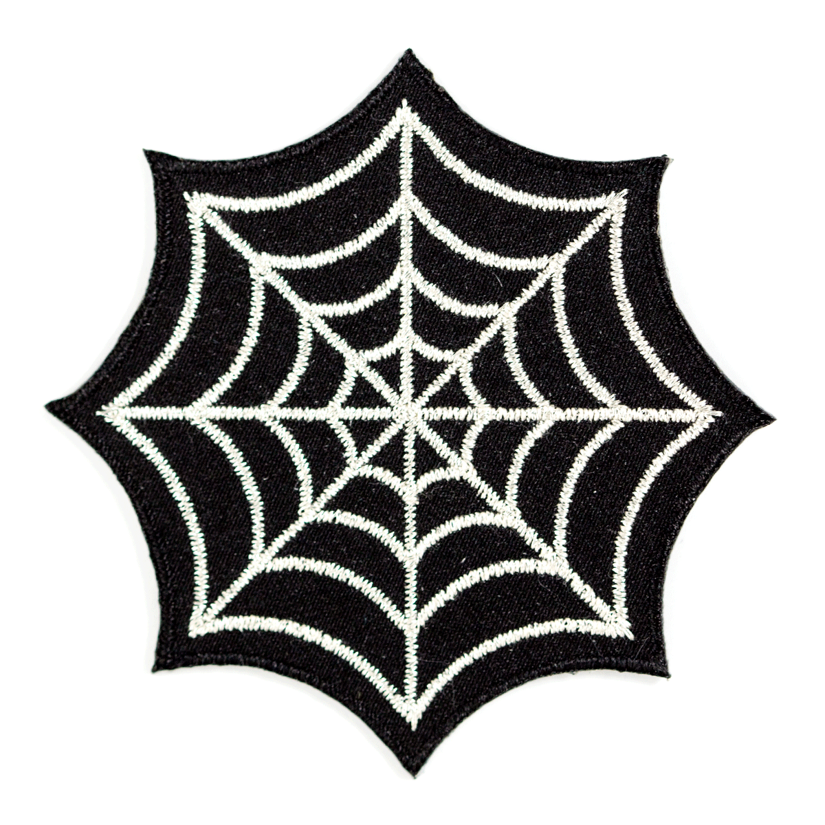 Spider Web Embroidered Iron-On Patch