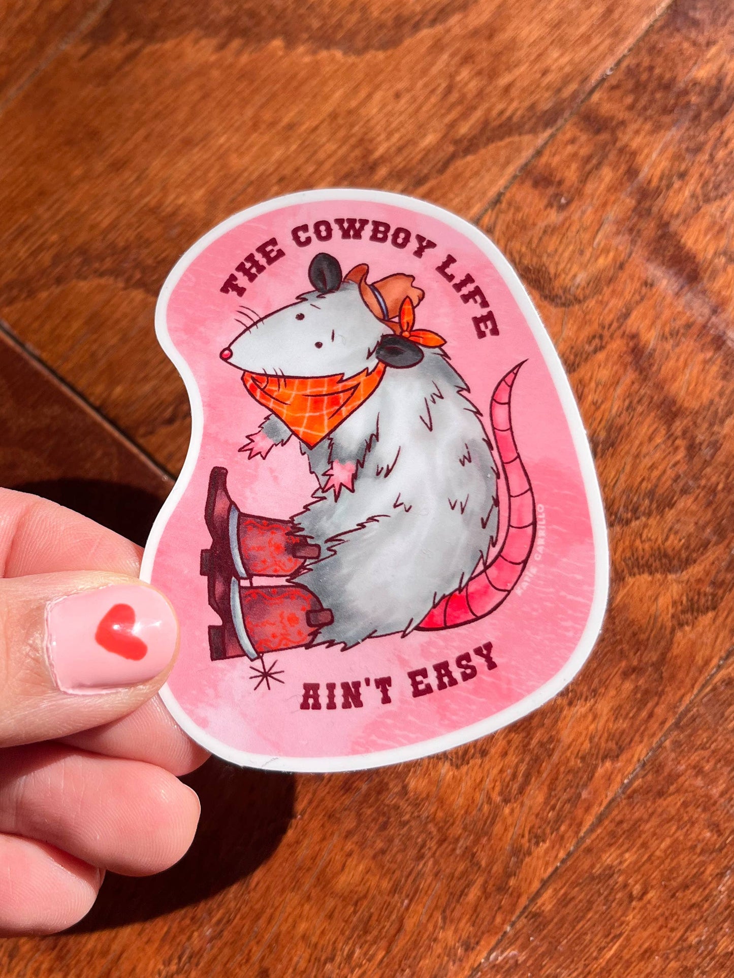 Cowboy Possum Sticker