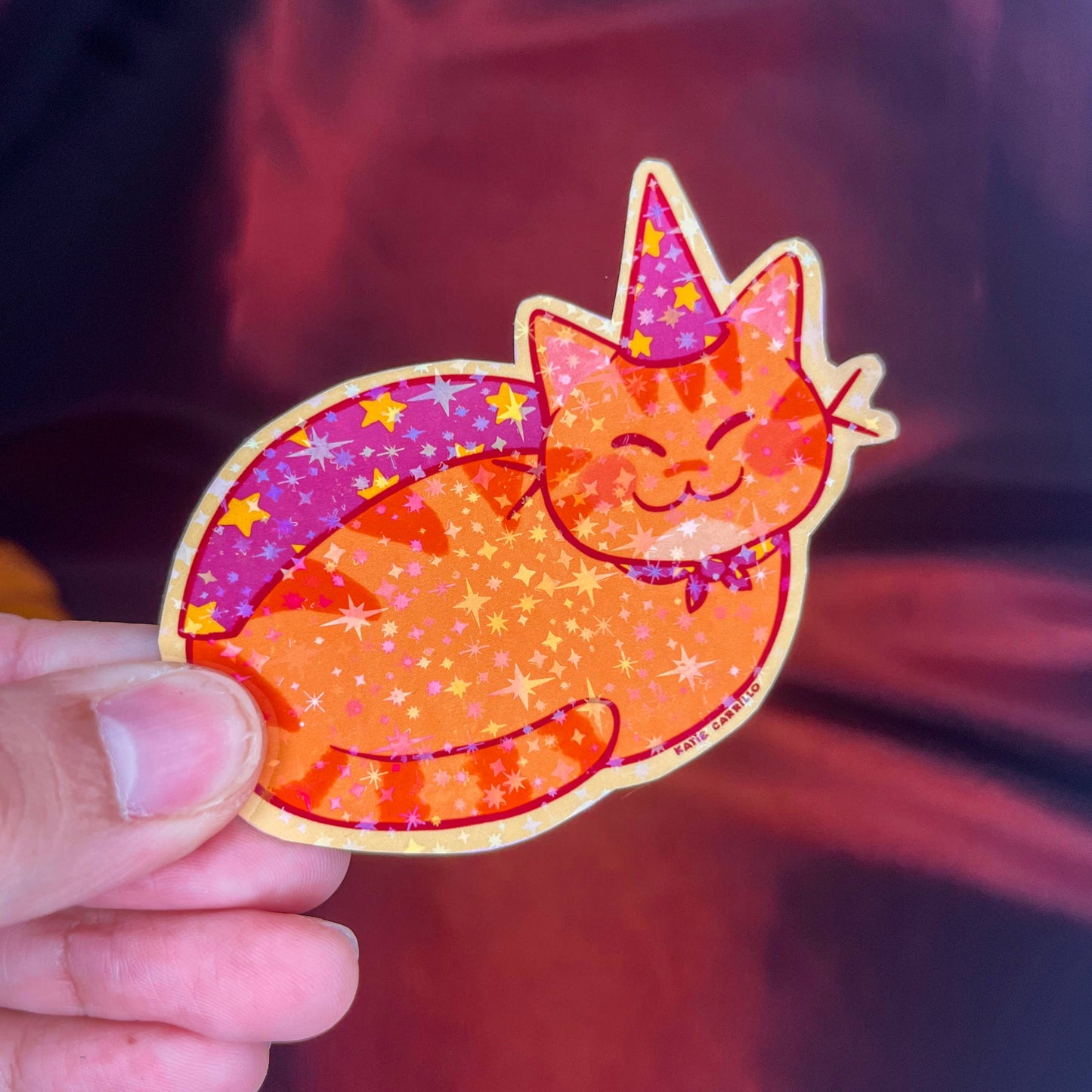 Sparkle Wizard Cat Sticker